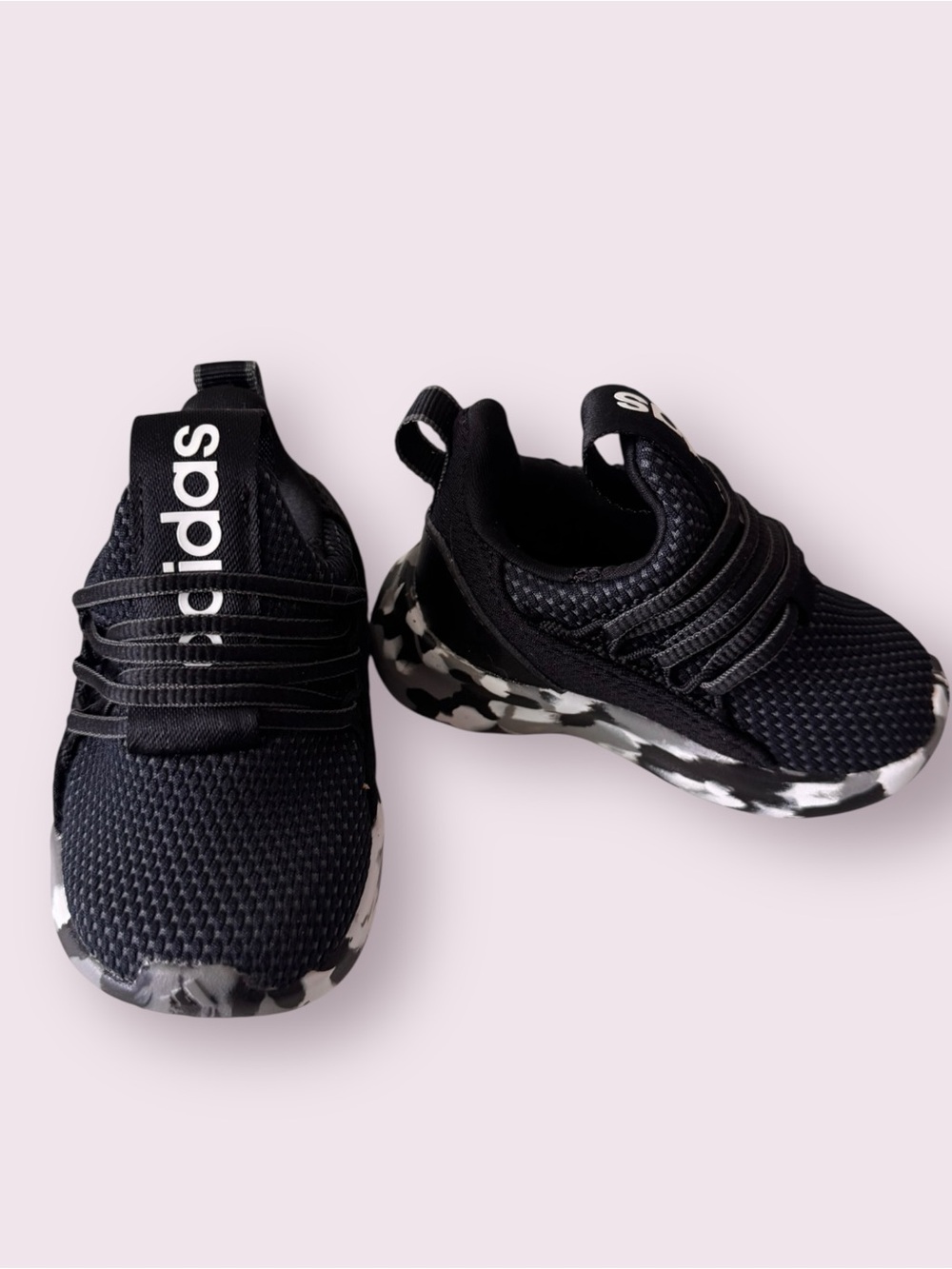 Adidas Lite Racer Adapt 7.0 Kids Sneakers Black Camo Size 4K NWOT
